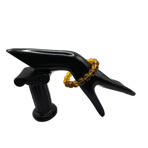 Vintage Baltic Honey Amber Bead Stretch Bracelet Natural Inclusions 12mm Beads - Picture 5 of 7